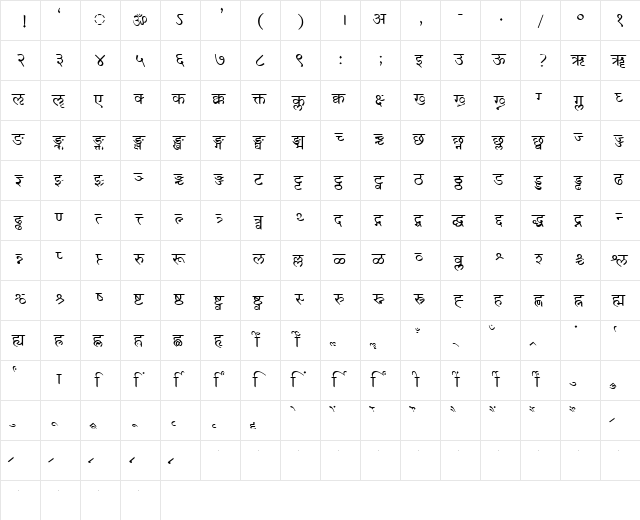 SD-TTSurekh Normal font glyphpreview