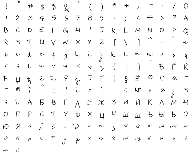 BirchCTT Normal font glyphpreview