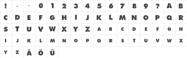 Shredded for you Regular font glyphpreview