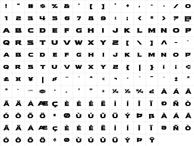 Modi Thorson Academy Regular font glyphpreview