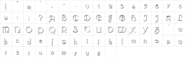 Bridgnorth-Shadow Normal font glyphpreview