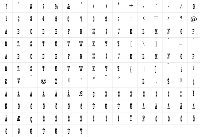 Centennial-Regular Regular font glyphpreview