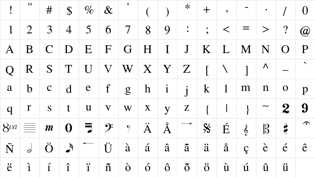 TempoFont Regular font glyphpreview