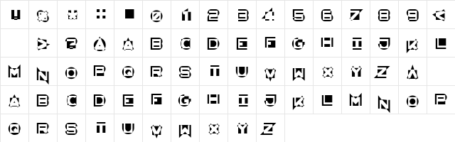 AntiMatter KG x󁸐?󁸐??G#Η?Gx font glyphpreview