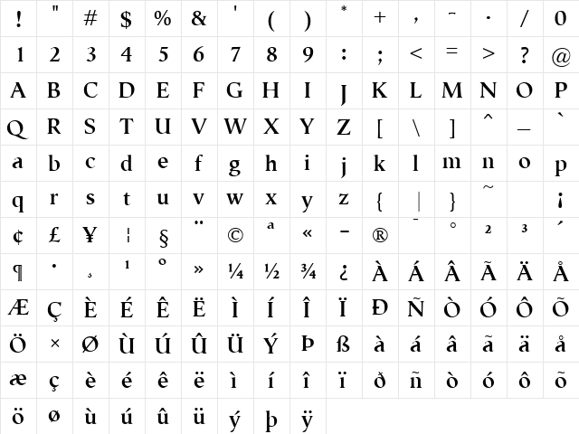 Semper Bold font glyphpreview