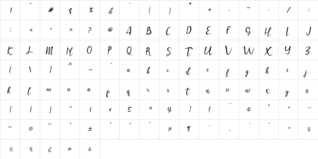 Muttung Regular font glyphpreview