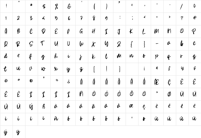 Summer Lovers Regular font glyphpreview