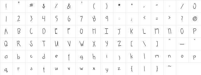 CK Nifty Regular font glyphpreview