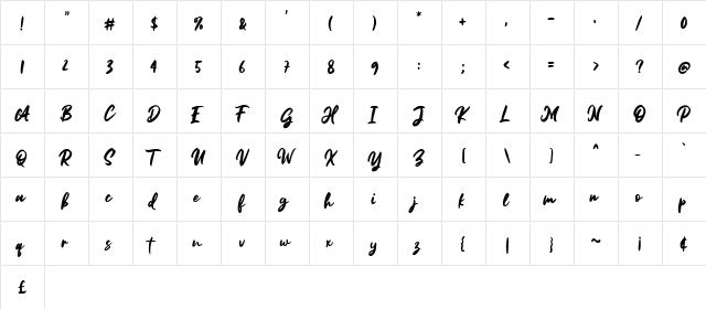Forrest Regular font glyphpreview