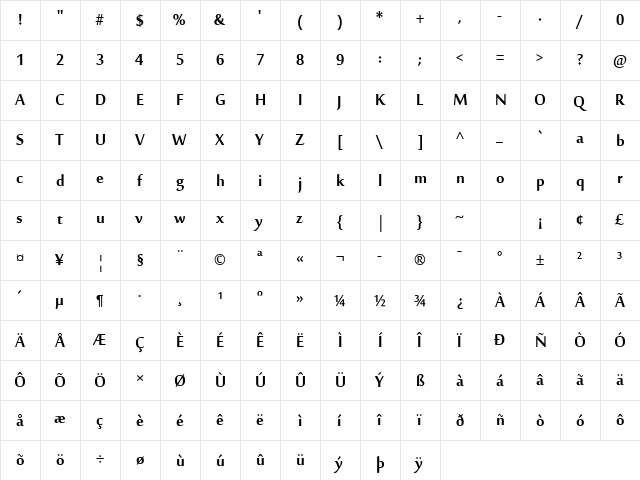 MoolBoran Regular font glyphpreview