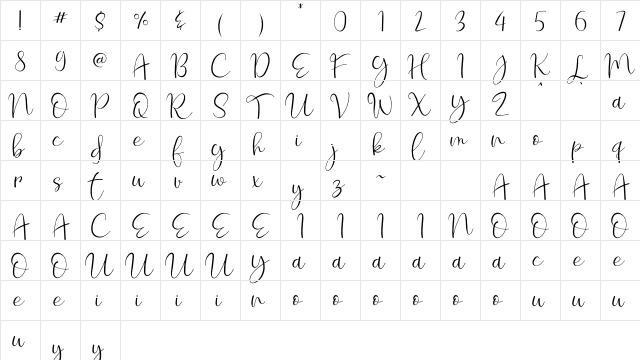 Mylea Regular font glyphpreview