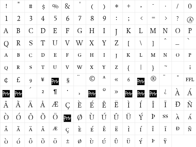 Proforma BookSC font glyphpreview