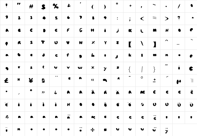 AfroditeKATEF Filly font glyphpreview