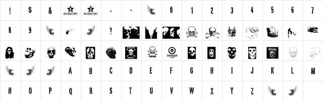 SKULL TS 2 Regular font glyphpreview