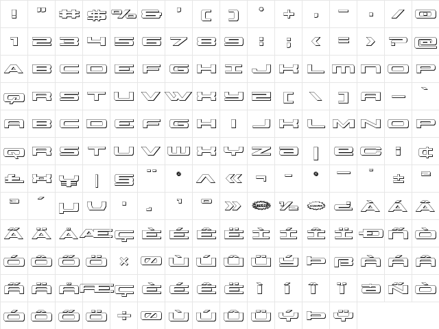 Classic Cobra 3D Regular font glyphpreview