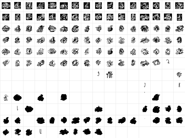 StillLebenFourKinds Regular font glyphpreview