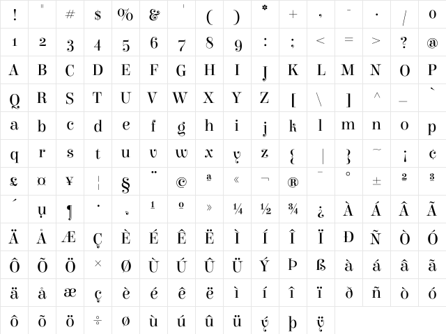 Elsie Regular font glyphpreview