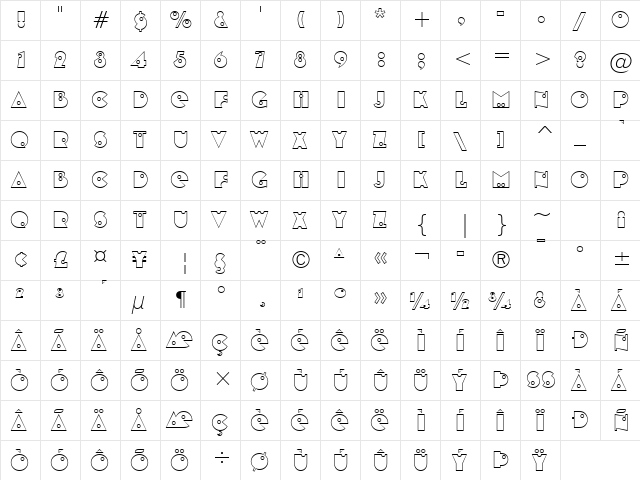 Shotgun Regular font glyphpreview