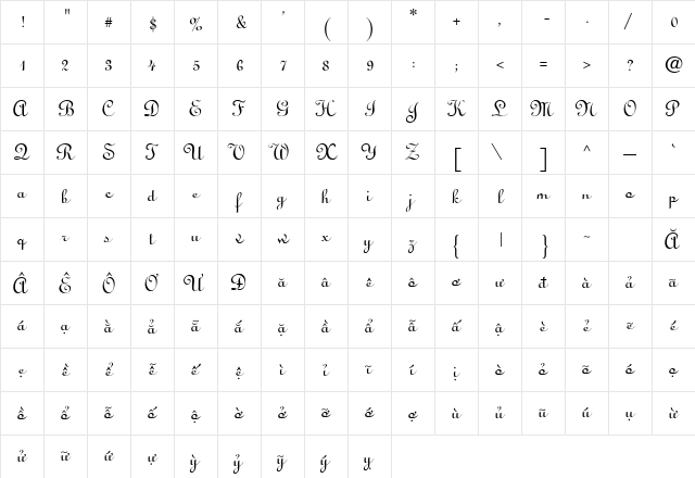 .VnLinus Regular font glyphpreview
