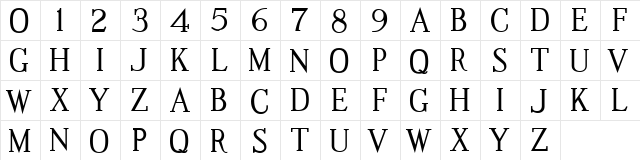RemcoModifiedRoman XPDF Regular font glyphpreview
