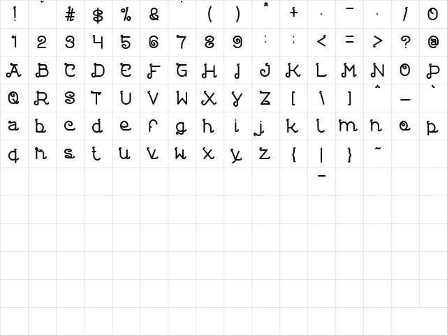 Painter pointer Regular font glyphpreview