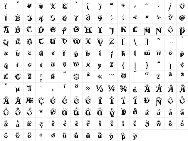 Snowgoose Regular font glyphpreview