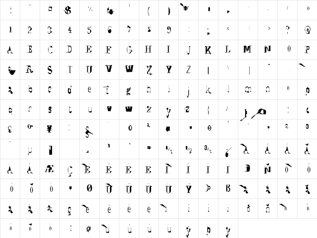 Syzygy Regular font glyphpreview