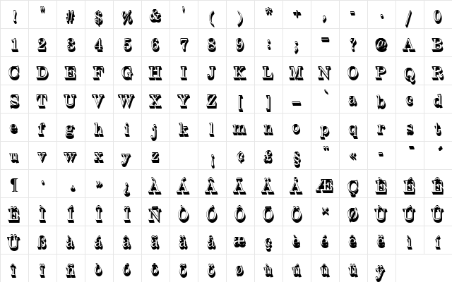 CenturyExpTRegSh1 Regular font glyphpreview