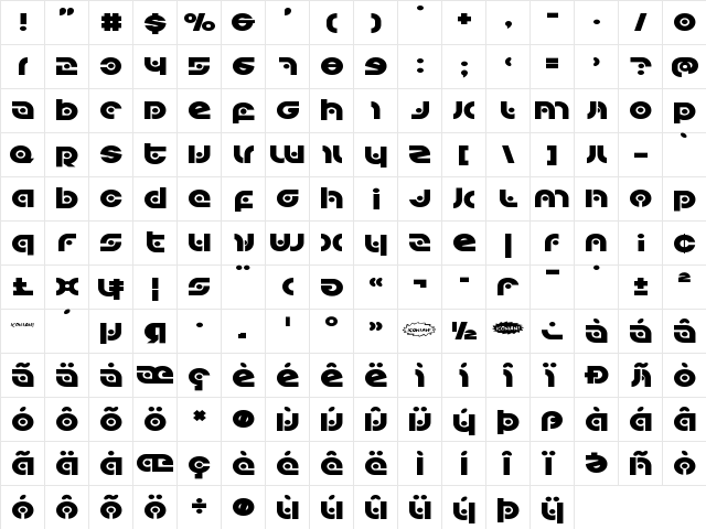 Kovacs Spot Expanded Expanded font glyphpreview