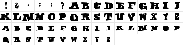DarkBlack Normal font glyphpreview