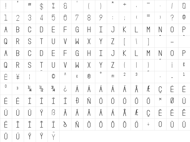 Oslo II Bold font glyphpreview