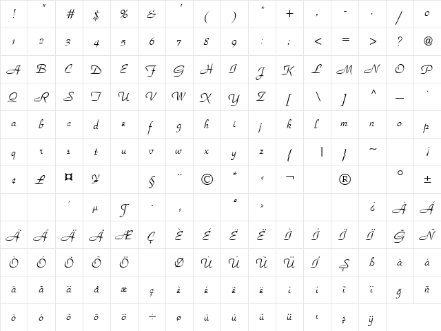 TR Floyd Regular font glyphpreview