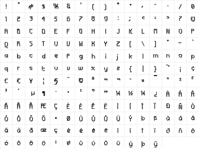 Futurex LX Regular font glyphpreview