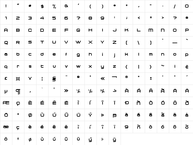 Chronosfer Demo Regular font glyphpreview