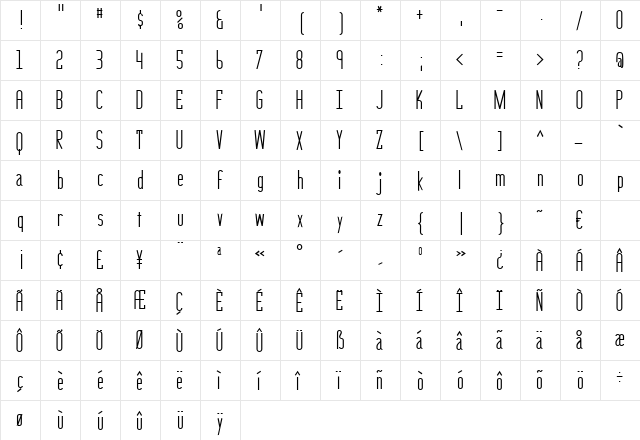 Epigone Regular font glyphpreview