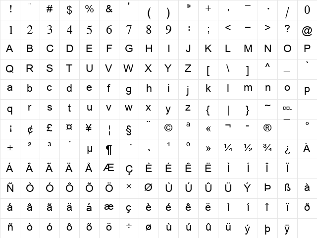 Simplified Arabic Regular font glyphpreview