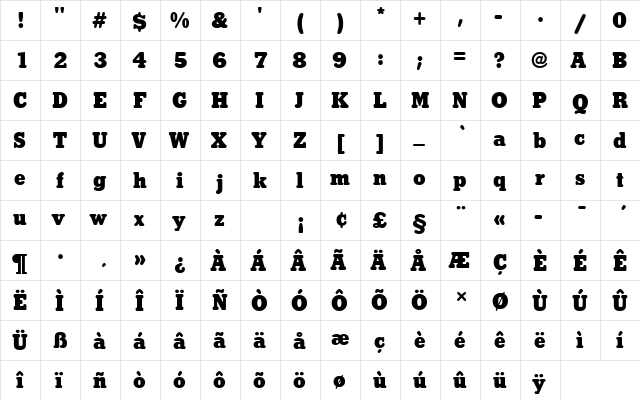 StymieTBlaRo1 Regular font glyphpreview