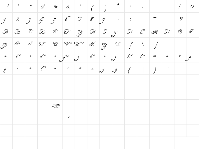 FreeScript DEMO Regular font glyphpreview