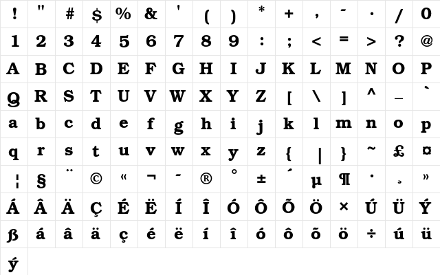 ITC Bookman CE Demi font glyphpreview