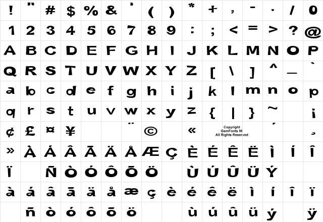 Snott Bold font glyphpreview