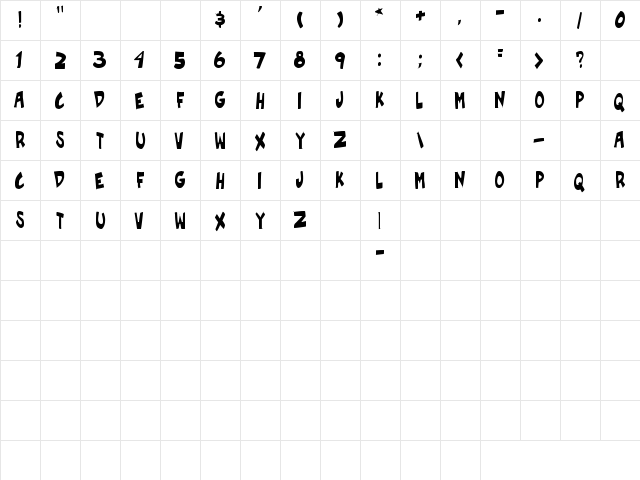Roof runners active Regular font glyphpreview