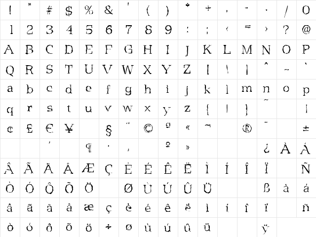 MartinBeckerRandom-Xlight Regular font glyphpreview