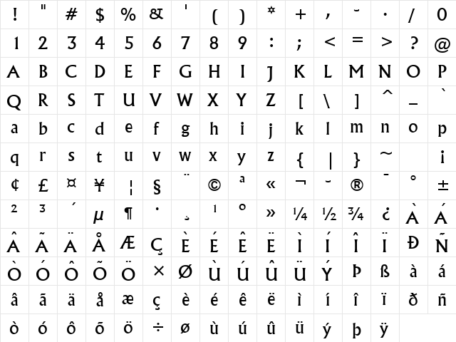 Flair Normal font glyphpreview