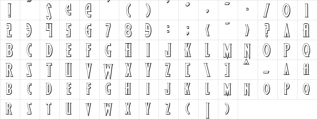 Wolf's Bane Shadow Shadow font glyphpreview