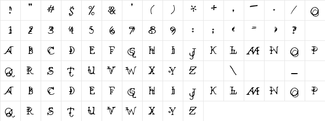 Drill Regular font glyphpreview