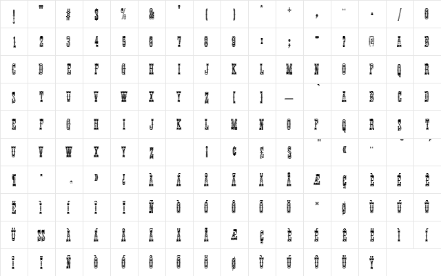 ThunderbirdDExtConIn1 Regular font glyphpreview