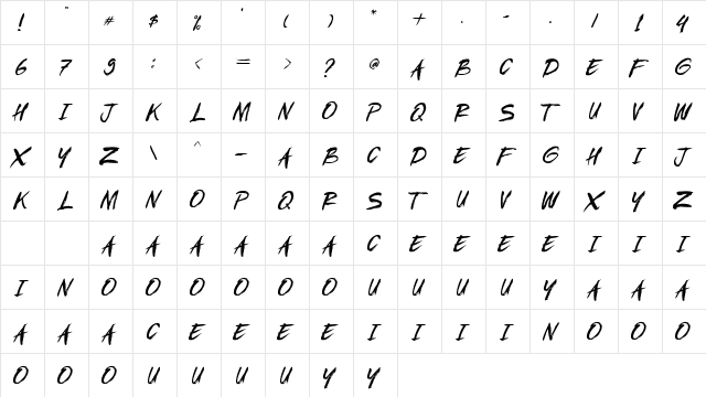 Rujack Regular font glyphpreview
