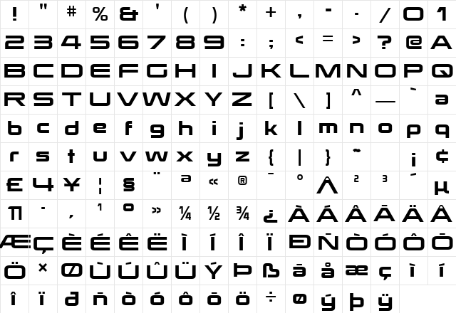 Korataki Regular font glyphpreview