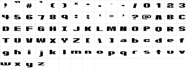 Motorcycle Emptiness Regular font glyphpreview