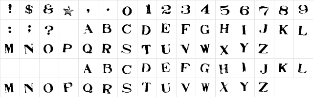 Stamp Act Jumbled font glyphpreview